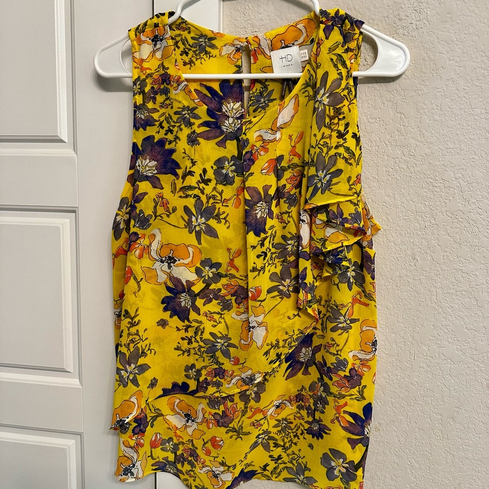 Floral Yellow Sleeveless Top